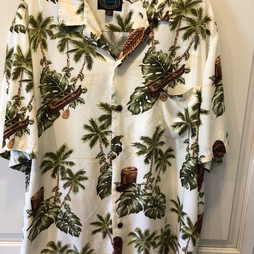 Hawaiian Reserve Camp Shirt Sz Lg